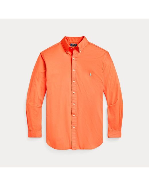 Tallas Grandes - Camisa de sarga teñida en prenda Ralph Lauren de hombre de color Orange