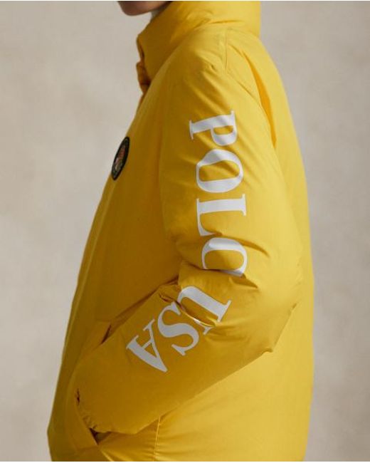 Polo Ralph Lauren Yellow Logo Down Puffer Jacket