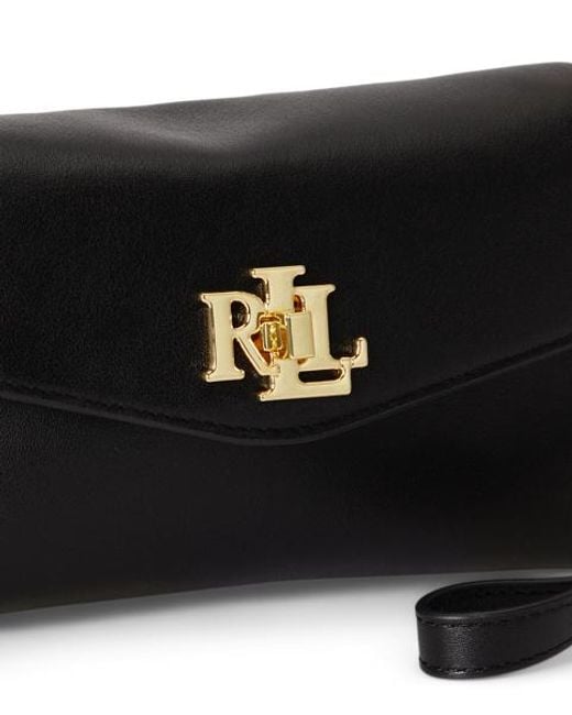 Ralph Lauren Black Nappa Turn-Lock Wristlet Crossbody