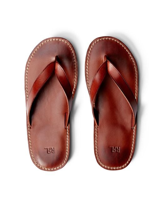 Mens leather shop flip flop sandals