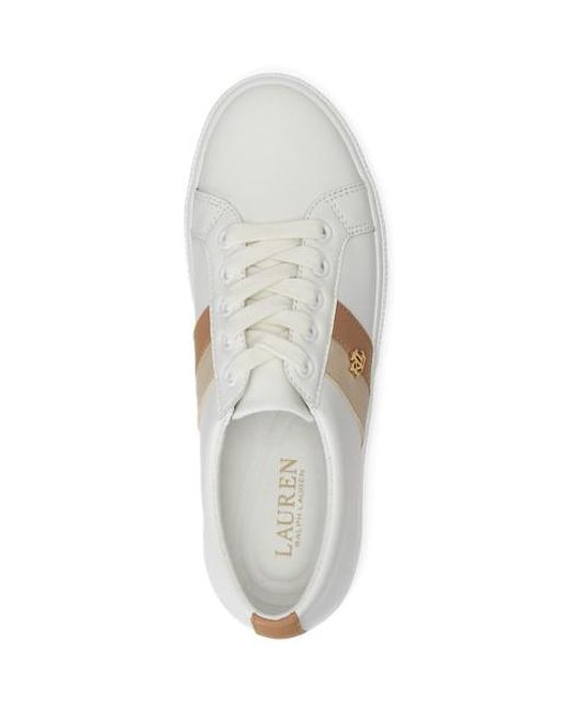 Ralph Lauren White Janson Ii Leather Sneaker