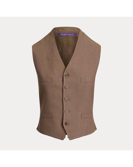 Ralph Lauren Brown Jaiden Linen Vest