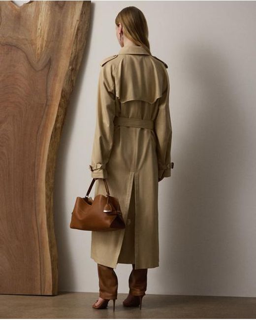 Ralph Lauren Natural Seiden-Baumwoll-Trenchcoat Alecia