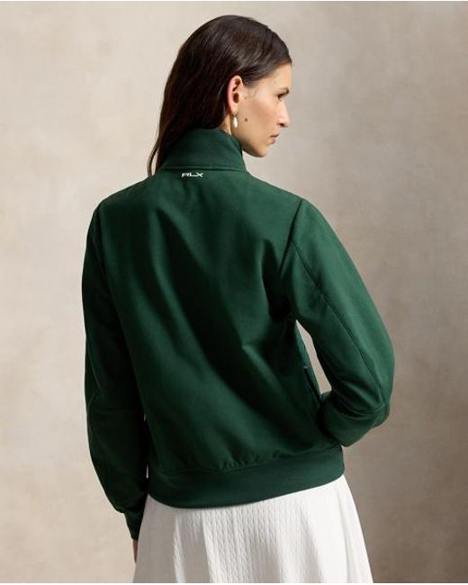 Ralph Lauren Green Hybrid Cropped Full-Zip Mockneck