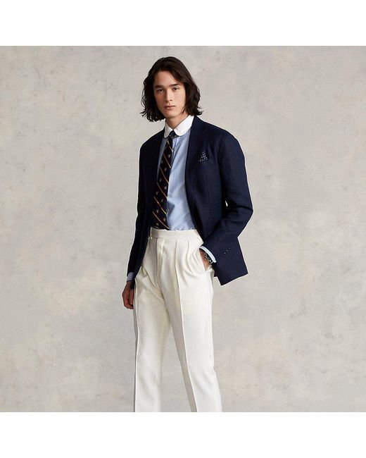 Polo Ralph Lauren Natural Pleated Wool Barathea Trouser for men