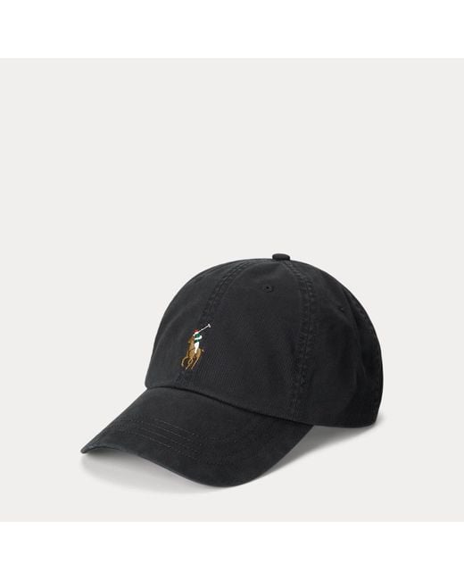 Polo Ralph Lauren Black Cotton Cap With Logo Embroidery for men