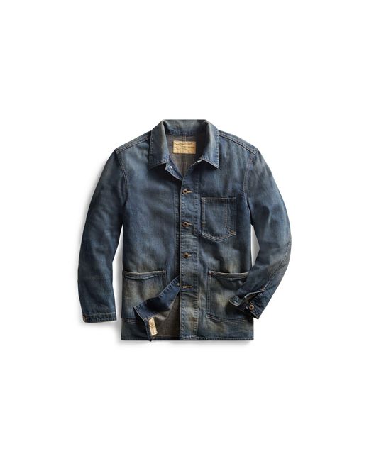 RRL Indigo Denim Chore Jacket in Blue 
