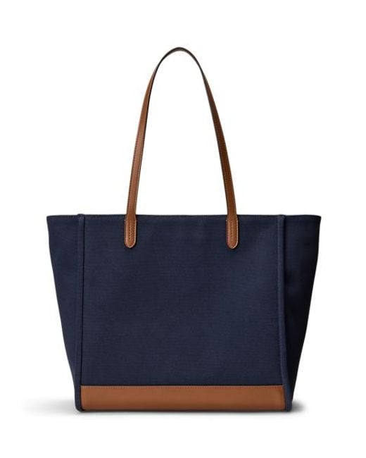 Ralph Lauren Blue Dog-Embroidered Large Cameryn Tote Bag