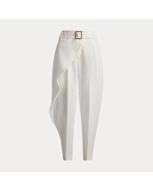 Polo Ralph Lauren Natural Linen Tapered Wrap Trousers