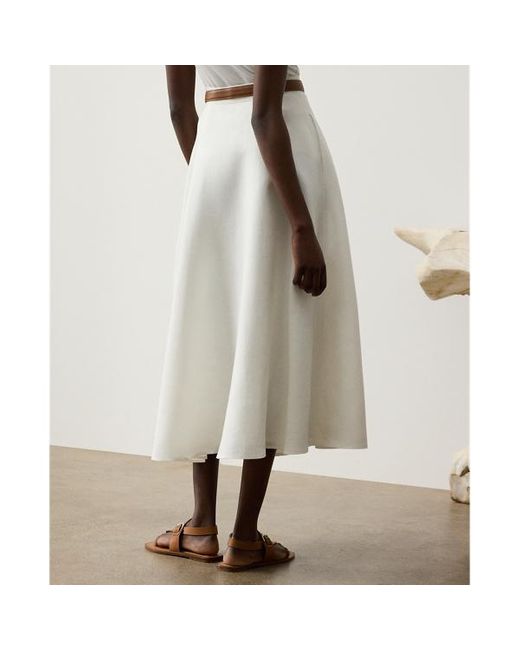 Gonna Erica in lino di Ralph Lauren in White