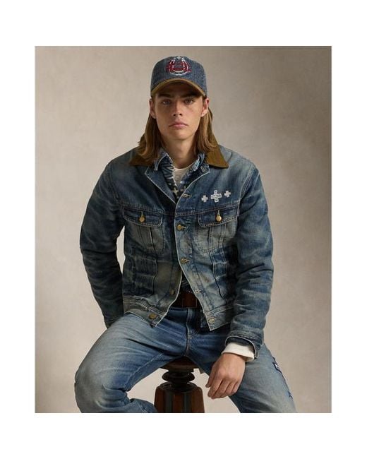 Ralph Lauren Blue Prl X Naiomi Glasses Trucker Jacket for men