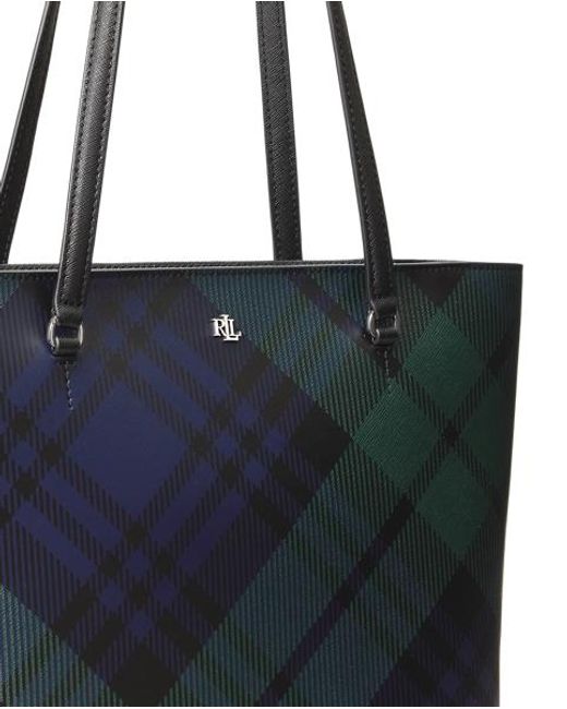 Ralph Lauren Black Watch Plaid Medium Karly Tote Bag