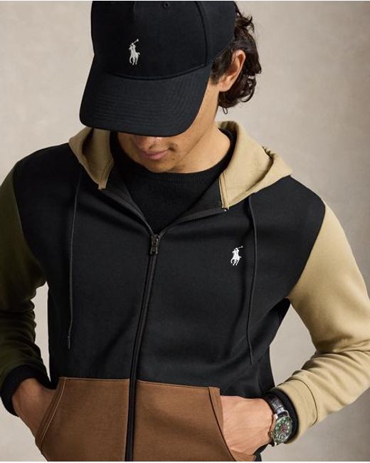Polo Ralph Lauren Black Double-Knit Full-Zip Hoodie for men