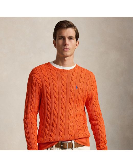 Polo Ralph Lauren Orange Cable-Knit Cotton Sweater for men