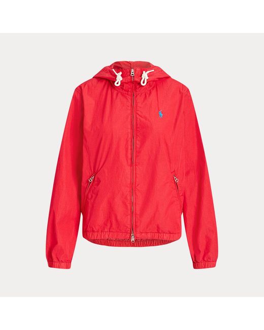 Polo Ralph Lauren Red Washed Twill Hooded Jacket