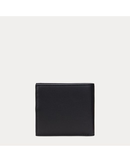 Polo Ralph Lauren Black Smooth Leather Billfold Wallet for men