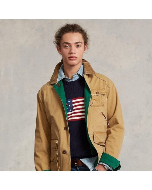Polo Ralph Lauren Reversible Canvas Utility Jacket in Green for Men | Lyst