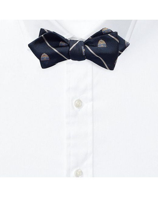 Polo Ralph Lauren Blue Striped Silk Repp Club Bow Tie for men