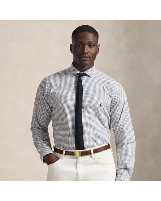 Polo Ralph Lauren Blue Plaid Stretch Poplin Shirt for men