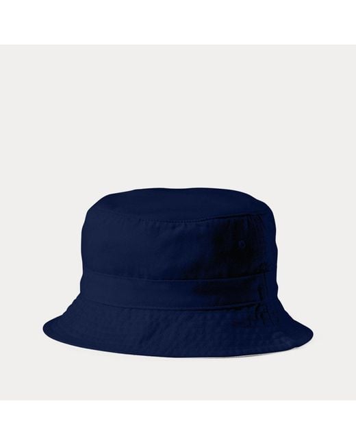 Sombrero de pescador de algodón Polo Ralph Lauren de hombre de color Blue