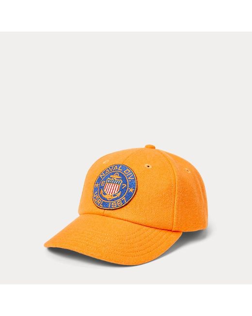 Cappellino da baseball in misto lana di Polo Ralph Lauren in Orange da Uomo