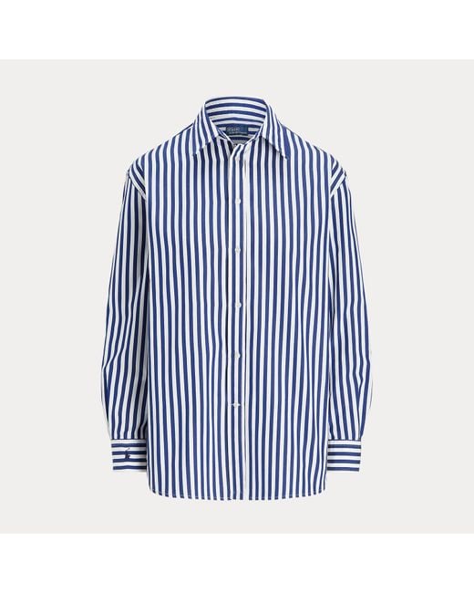 Chemise Rayée Oversize Fit En Coton Ralph Lauren en coloris Blue