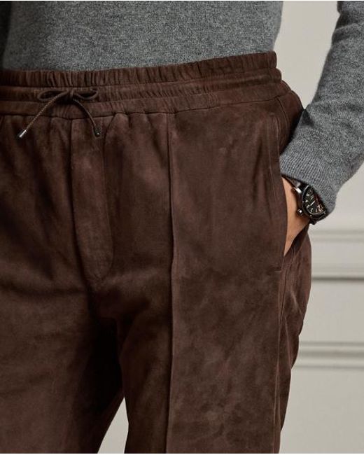 Ralph Lauren Black Ralph Lauren Suede Jogger Pant for men