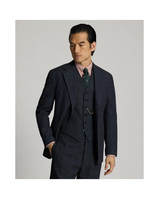 Ralph Lauren Green Checked Suit Jacket for men