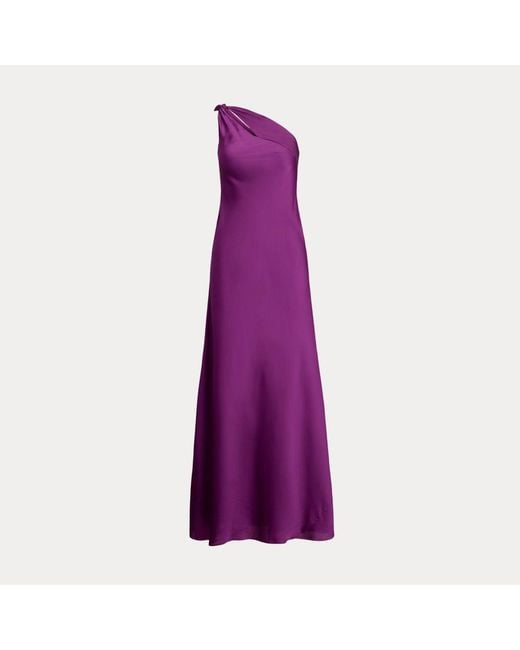Ralph Lauren Purple Ralph Lauren Cutout Charmeuse One-Shoulder Gown