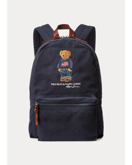 Polo Ralph Lauren Polo Bear Canvas Backpack in Navy (Blue) for Men ...