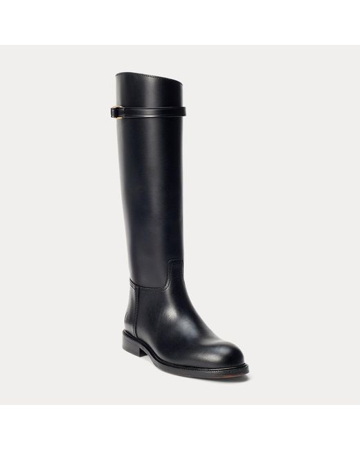 Polo Ralph Lauren Black Reitstiefel aus Leder