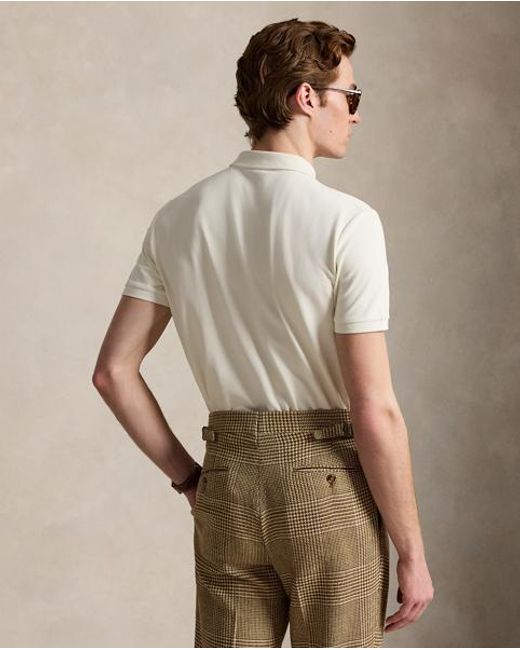 Ralph Lauren Natural Custom Slim Fit Stretch Mesh Polo Shirt for men