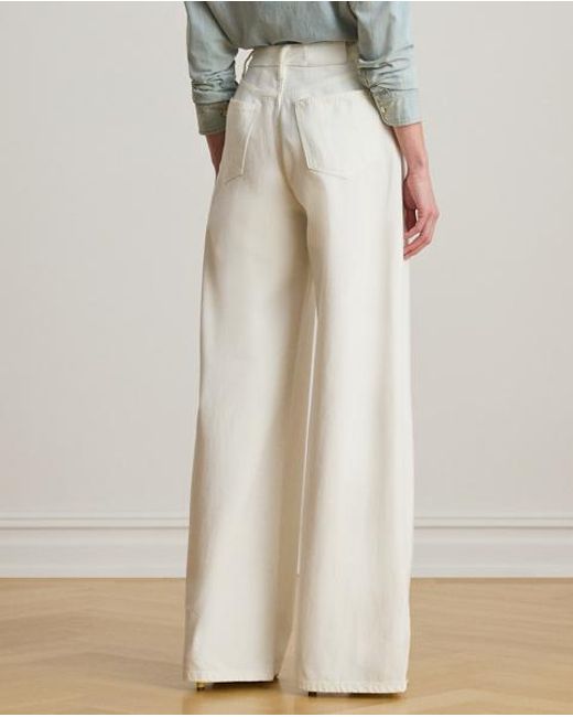 Ralph Lauren White High-Rise Wide-Leg Jean