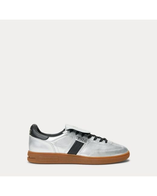 Ralph Lauren Bedford Metallic Leather Trainer
