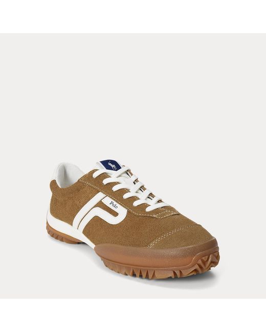 Polo Ralph Lauren Brown Suede Treaded Low-Top Trainer