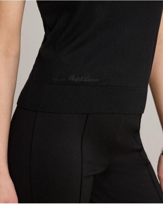 Ralph Lauren Black Cotton-Modal Short-Sleeve Jumper