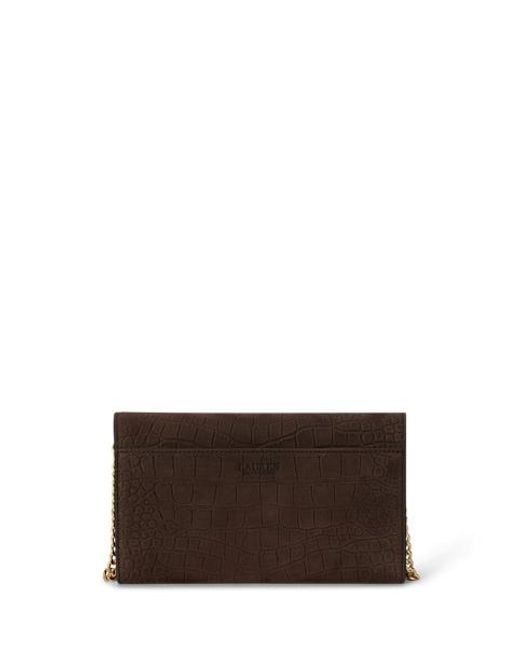 Ralph Lauren Brown Medium Adair Ii Croc-Embossed Crossbody
