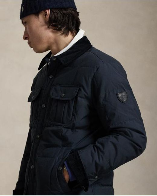 Polo Ralph Lauren Black The Hartland Down Shirt Jacket for men