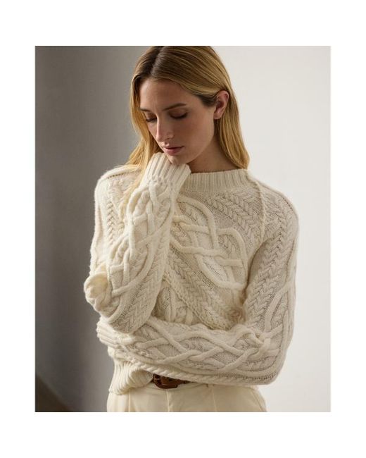 Ralph Lauren Natural Cable-Knit Cashmere Crewneck Jumper
