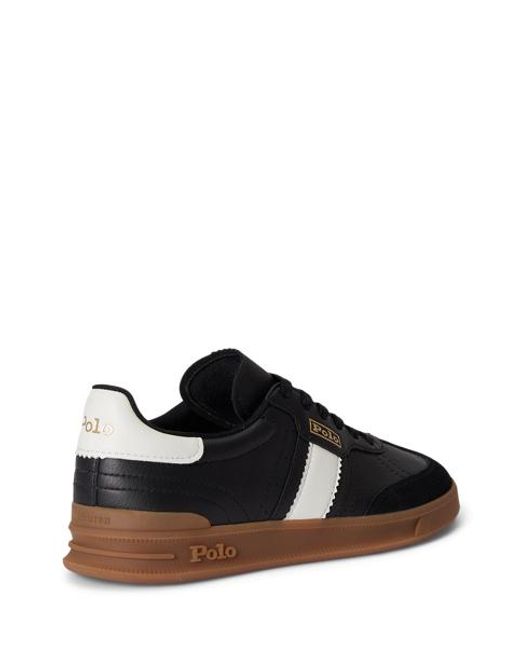 Polo Ralph Lauren Black Heritage Aera Suede Trainer
