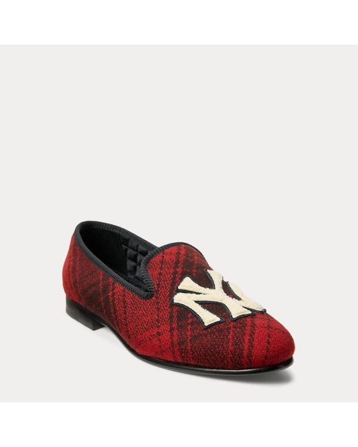 Polo Ralph Lauren Red Lauren Yankees Plaid Slipper for men