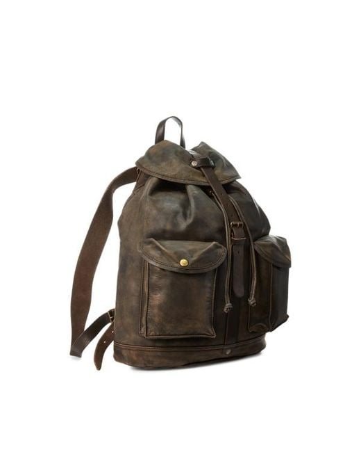 RRL Brown Leather Rucksack for men