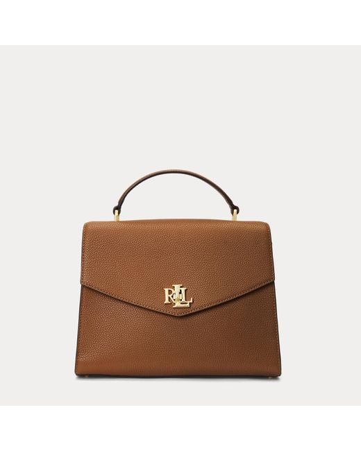 Sacoche Farrah Moyenne En Cuir Chagrin Ralph Lauren en coloris Blue