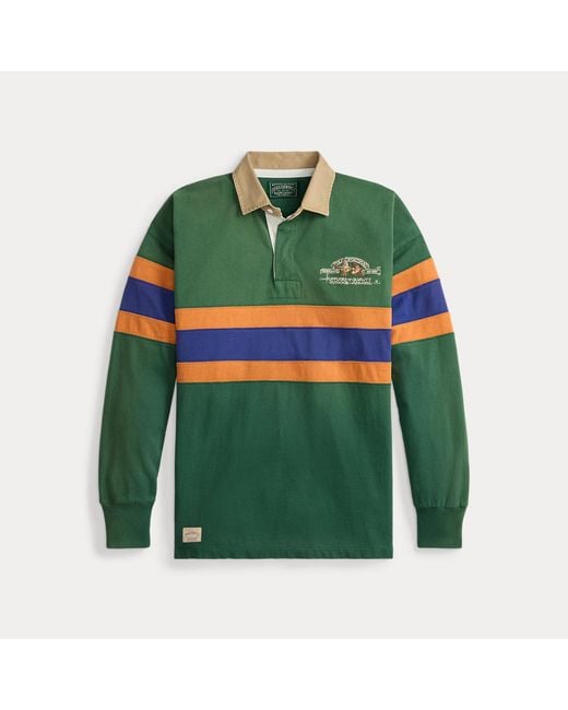 Polo Ralph Lauren Green Vintage Fit Embroidered Rugby Shirt for men