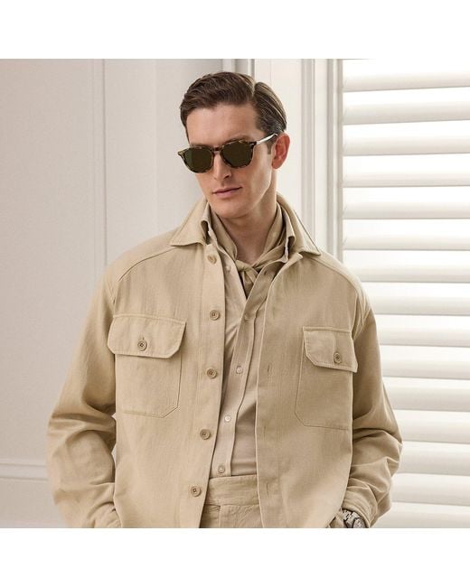 Ralph Lauren Natural Garment-Dyed Cotton-Linen Shirt for men