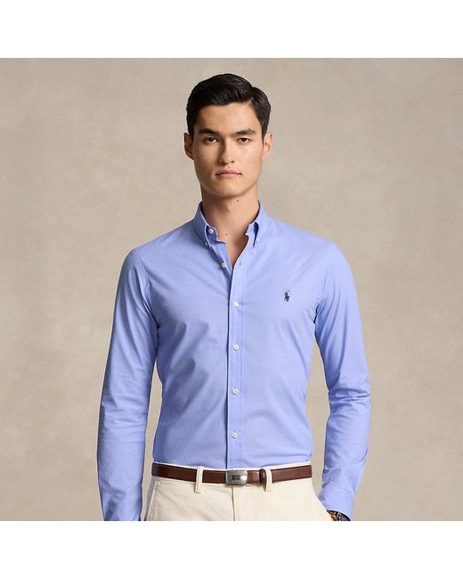 Camisa Slim Fit de popelina elástica Polo Ralph Lauren de hombre de color Blue