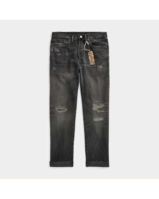 RRL Gray Boy Fit Repaired Jean