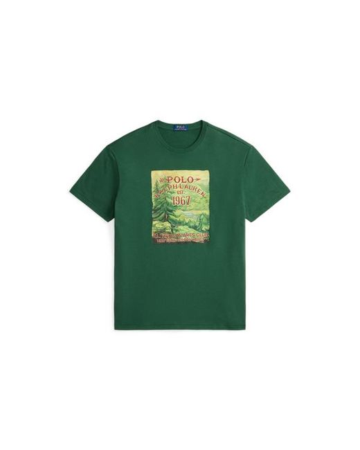 Polo Ralph Lauren Green Classic Fit Jersey Graphic T-Shirt for men