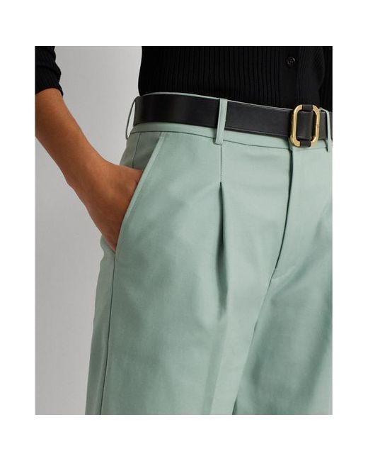 Pantaloni in cotone stretch double-face di Lauren by Ralph Lauren in Green