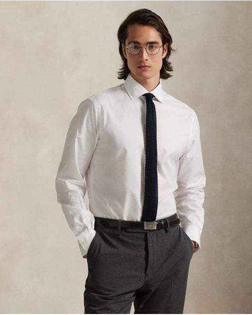 Polo Ralph Lauren White Custom Fit Textured Shirt for men